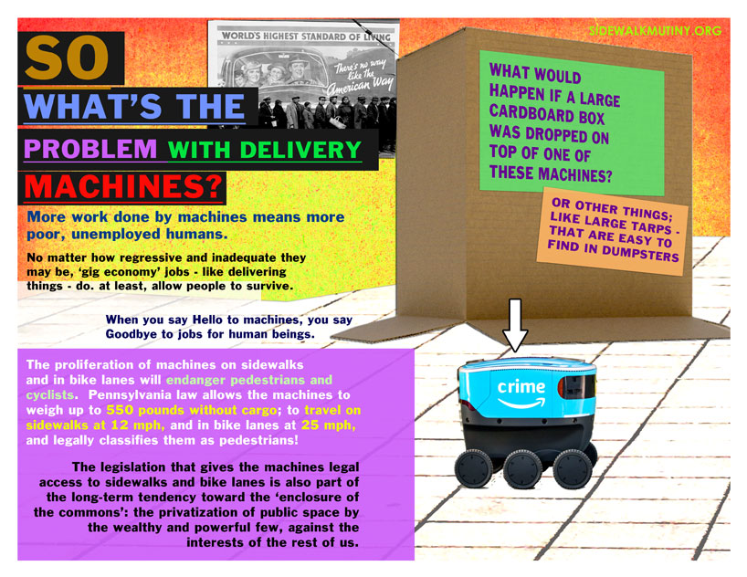 mutiny on the sidewalk project wants to discuss autonomous delivery machines