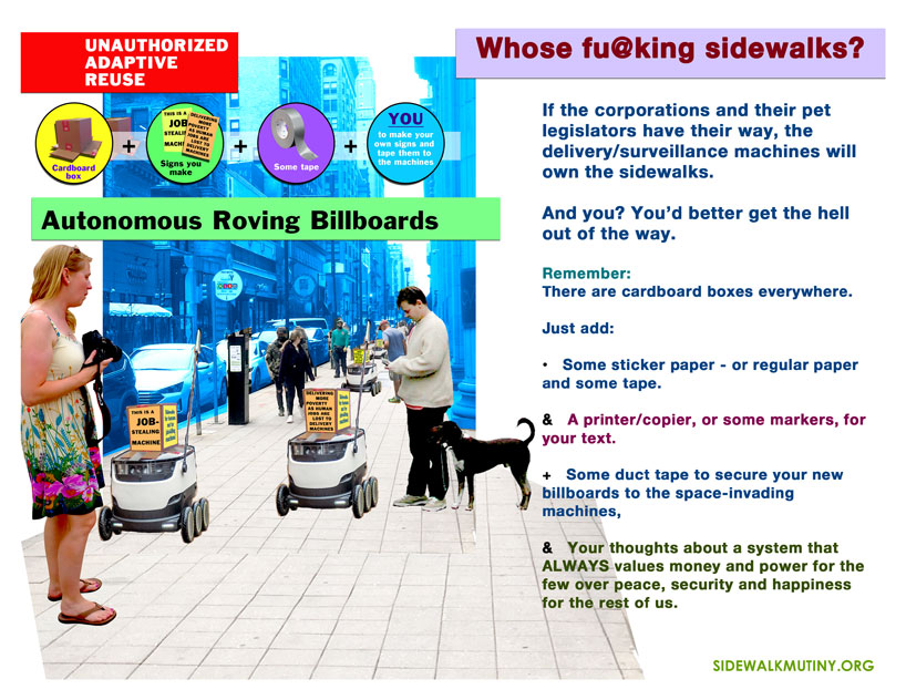 mutiny on the sidewalk project proposes unauthorized interventions to stimulate discussion about autonomous delivery machines 5