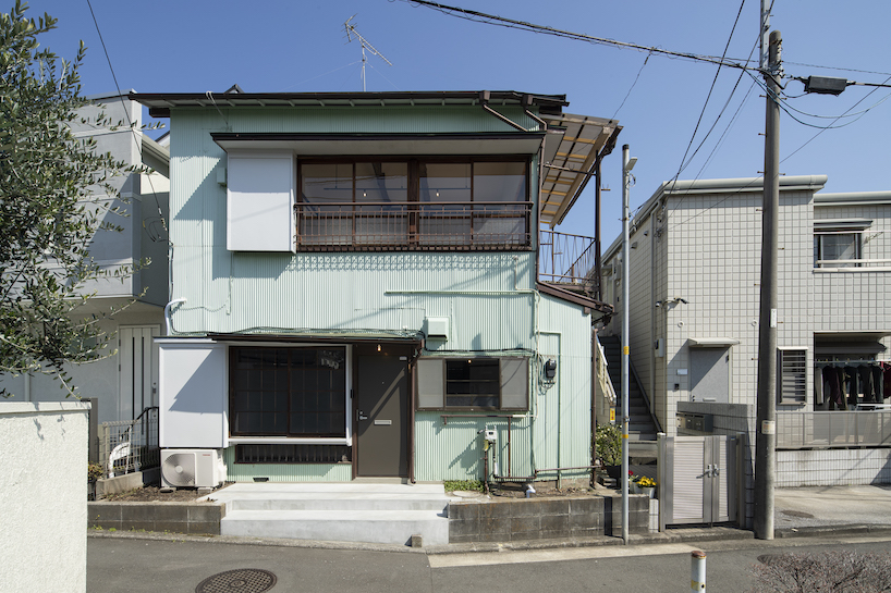a mint green house in yokohama gets uplifted by ROOVICE after 60 years of decay