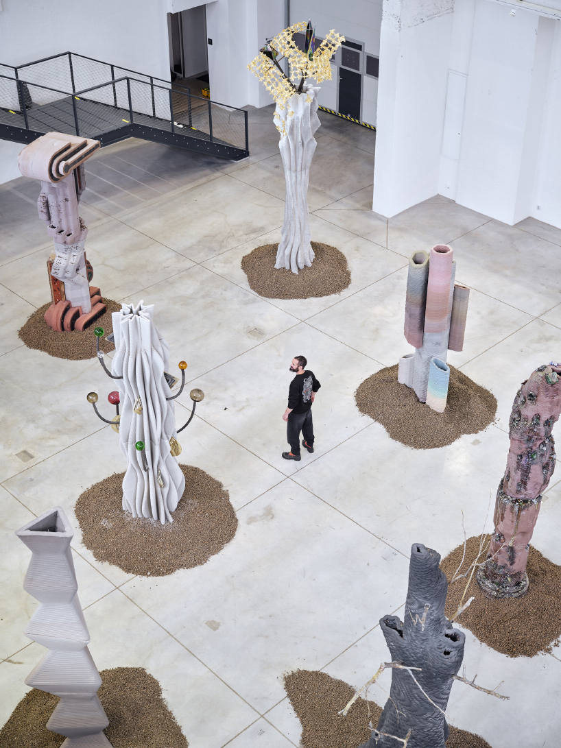 matyáš chochola's 3D printed concrete sculptures evoke baroque & sci-fi ruins in trutnov