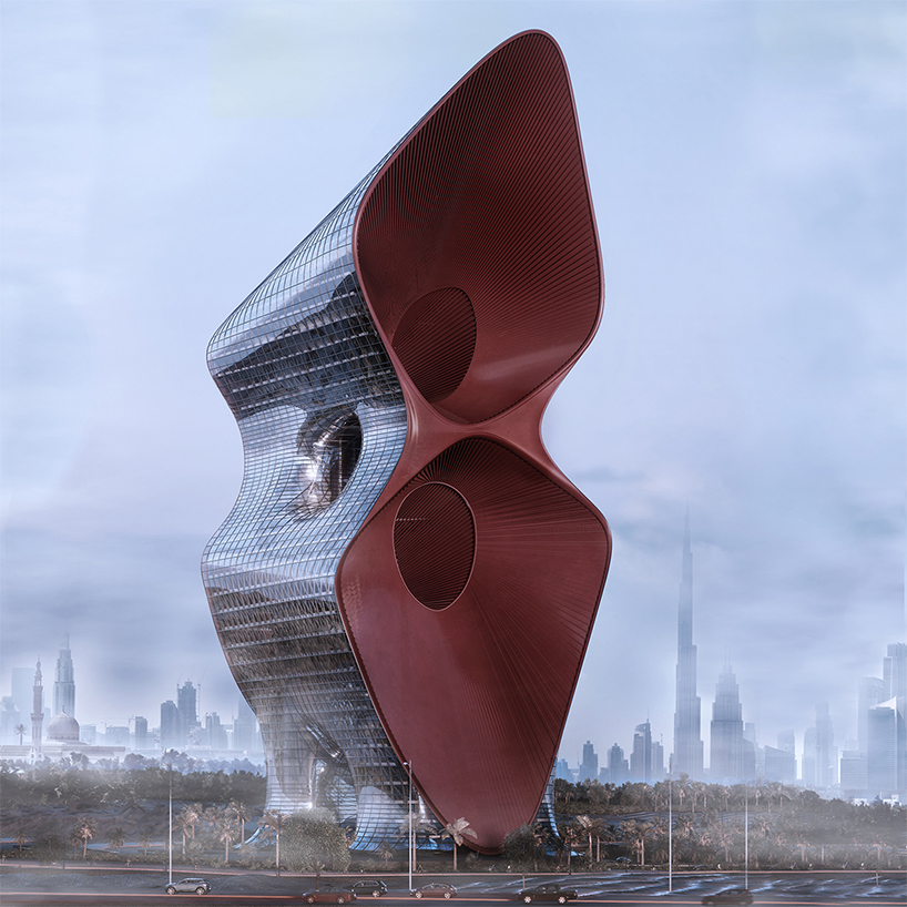 absorbent sandstorm skyscrapers by kalbod design studio envisioned to echo dubai's skyline while cleaning up its air
