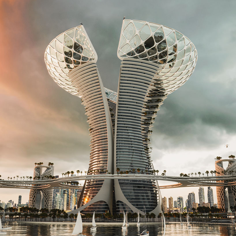 kalbod studio envisions sustainable, floating healthcare island in dubai