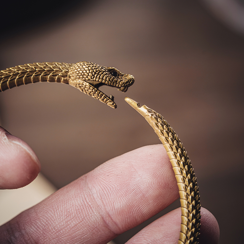 brass ouroboros bracelet by coppertist wu 2