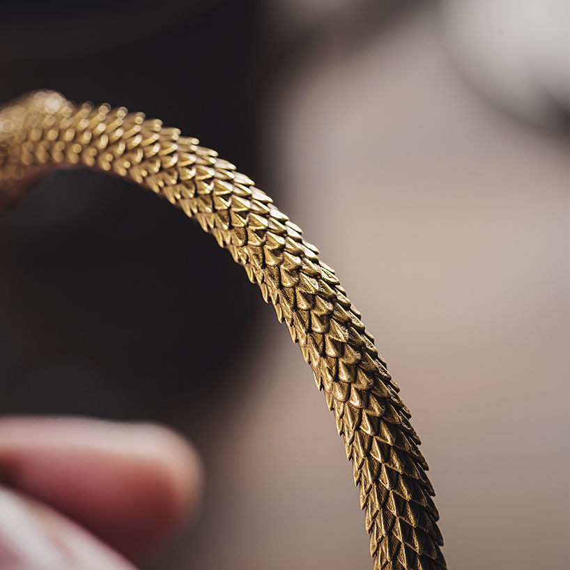 brass ouroboros bracelet by coppertist wu 3