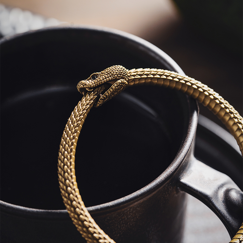 brass ouroboros bracelet by coppertist wu 4