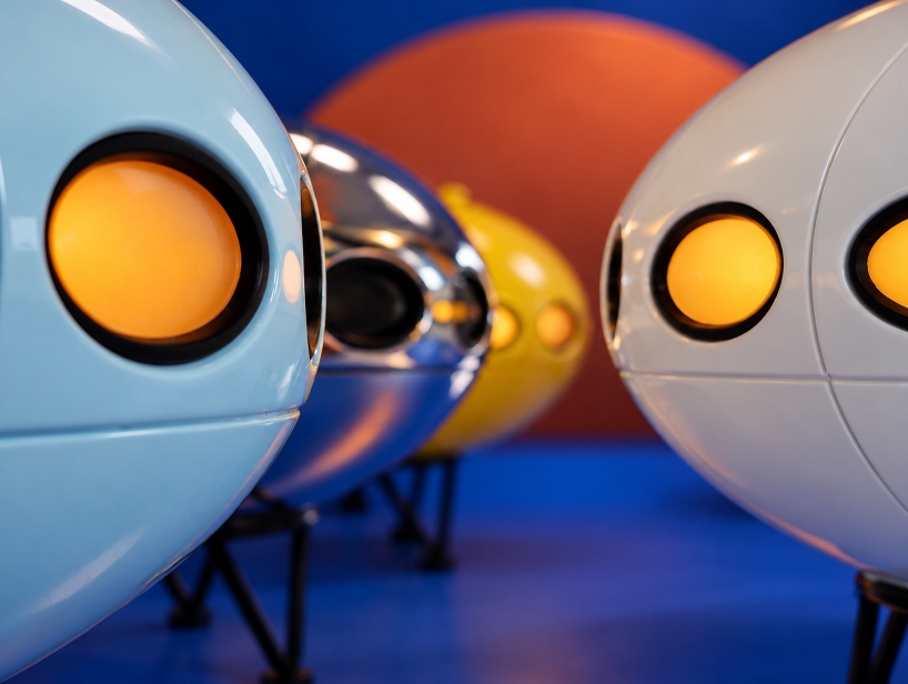 WOLOLOW 2.0 reinterprets 1960s space age architecture as elliptical bedside light - 2