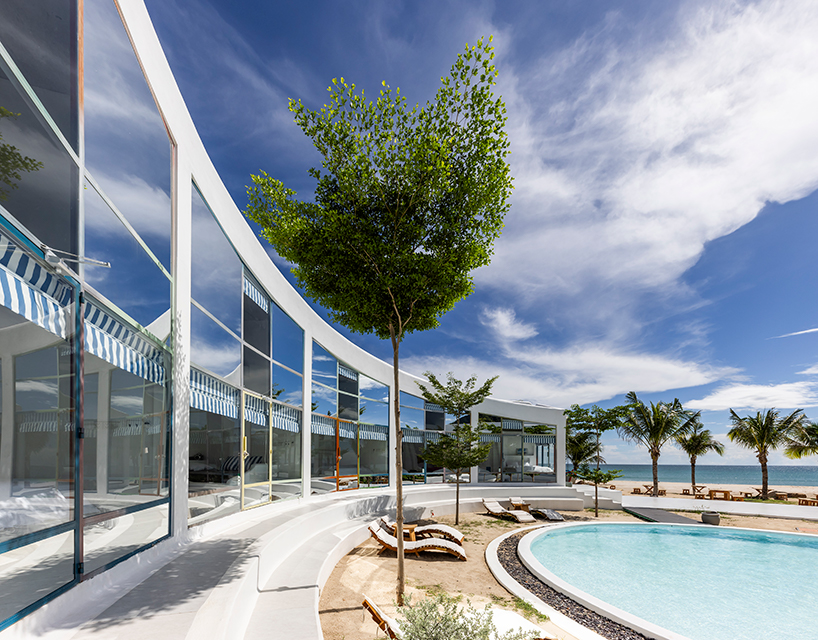 pham huu son renders mediterranean-style beach resort in vietnam in white lime