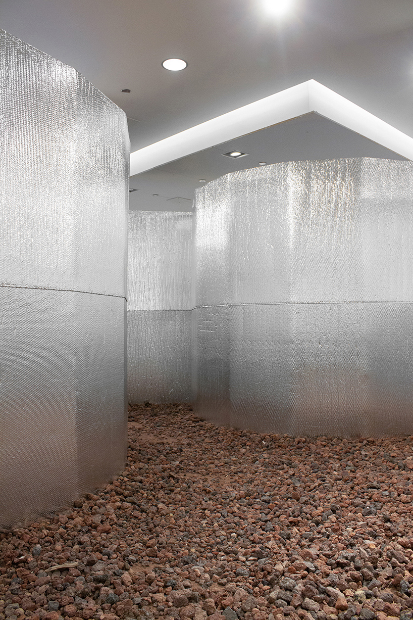 repurposed plastic pallets create an intimate atmosphere at the chicago architecture biennale 8