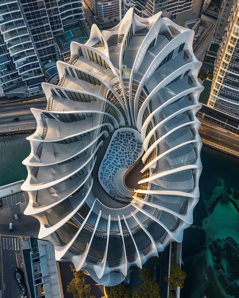 manas bhatia envisions floating and spiraling skyscrapers drawn from the golden ratio