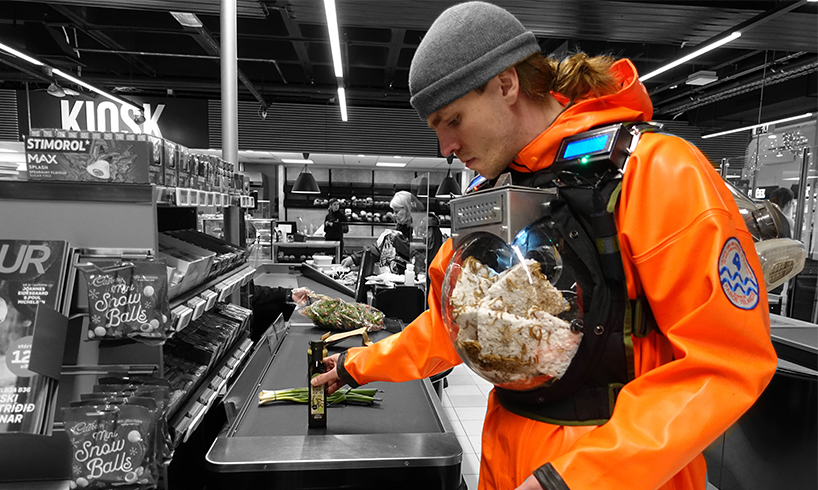 'inxect suit' uses human body heat to house plastic-eating mealworm colonies