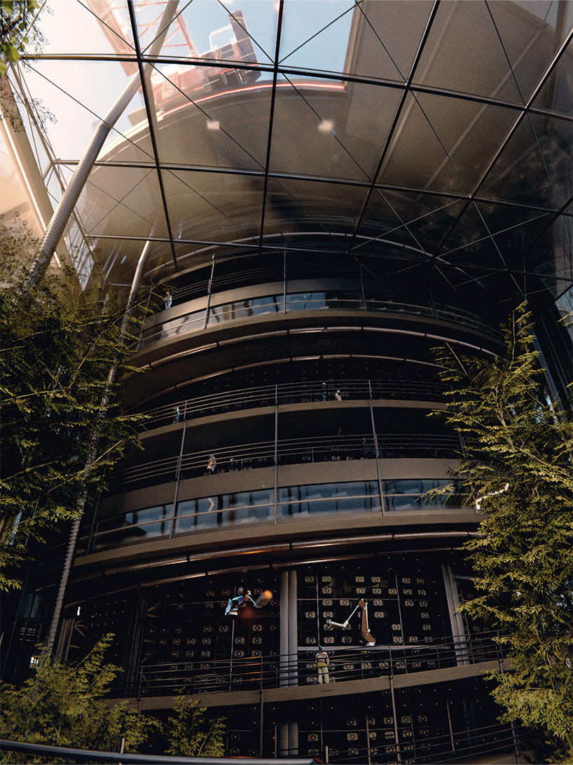 pavels dedström's inxect island repurposes oil rig for plastic-filtering ecosystem powered by mealworms