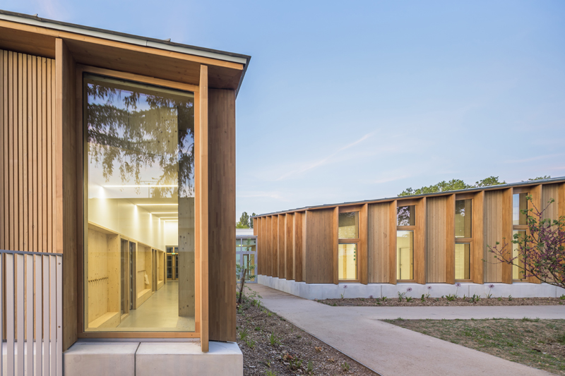 bio-based materials form playful facade for reconstructed primary school in france - 7