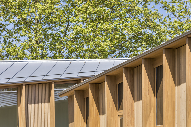 bio-based materials form playful facade for reconstructed primary school in france - 1