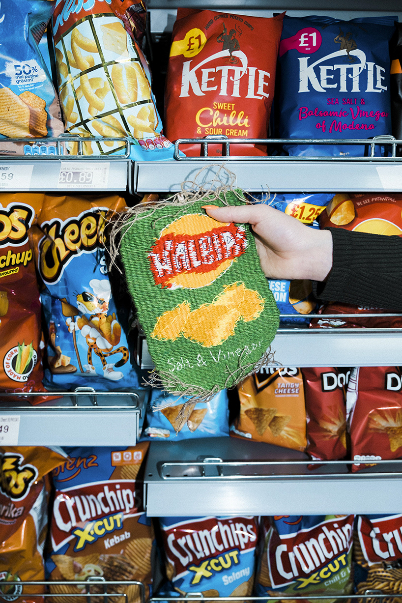 alexandra lucas handweaves iconic crisp packets to celebrate the simple joys of snacking