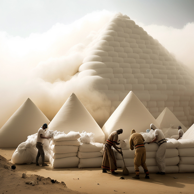 ulises AI reimagines ancient pyramids as cozy monuments made of plush pillows