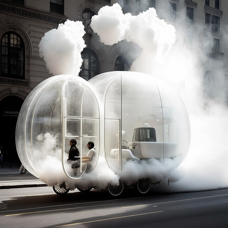 historic steam shuttles are reimagined as futuristic vehicles in ulises AI's midjourney series