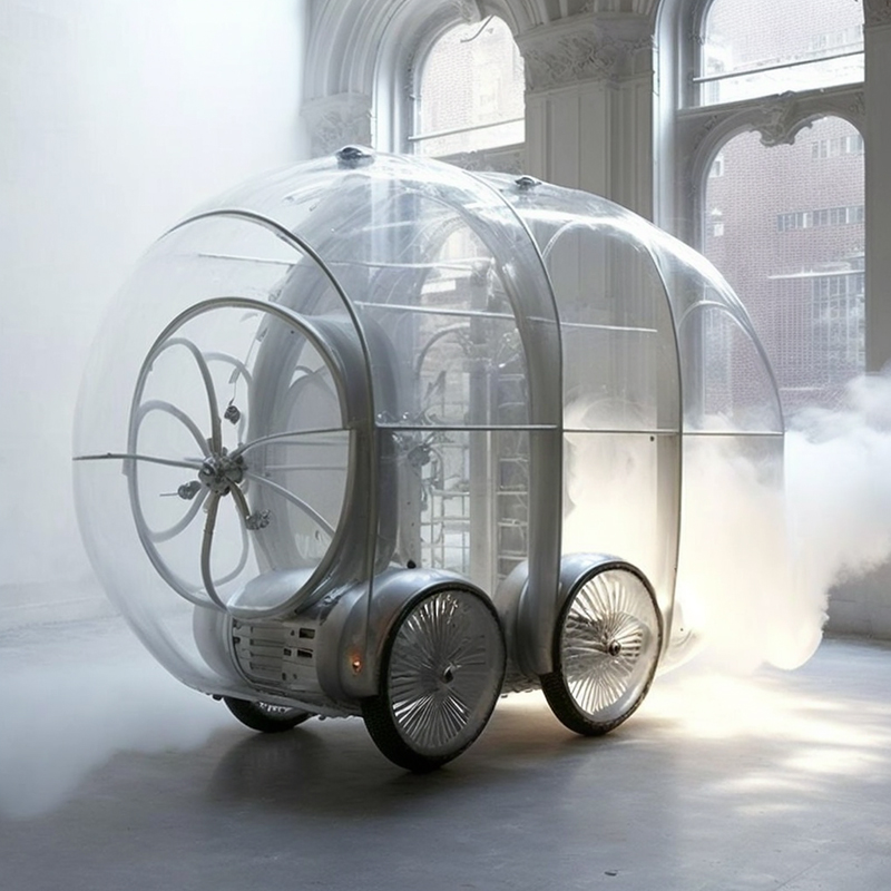 historic steam shuttles are reimagined as futuristic vehicles in ulises AI's midjourney series