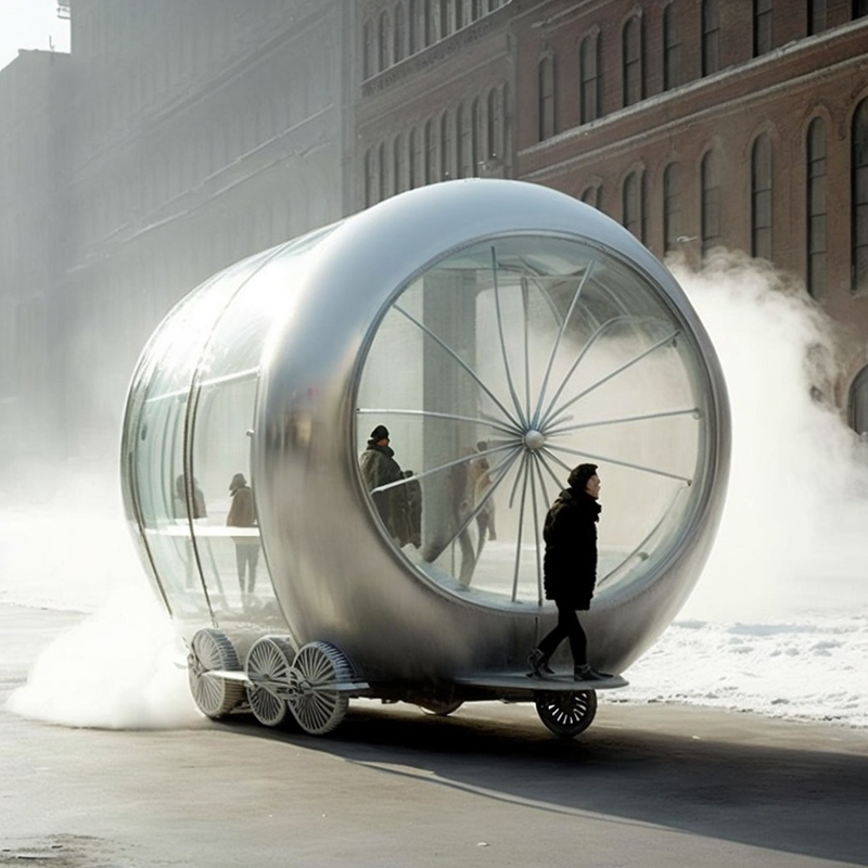 historic steam shuttles are reimagined as futuristic vehicles in ulises AI's midjourney series