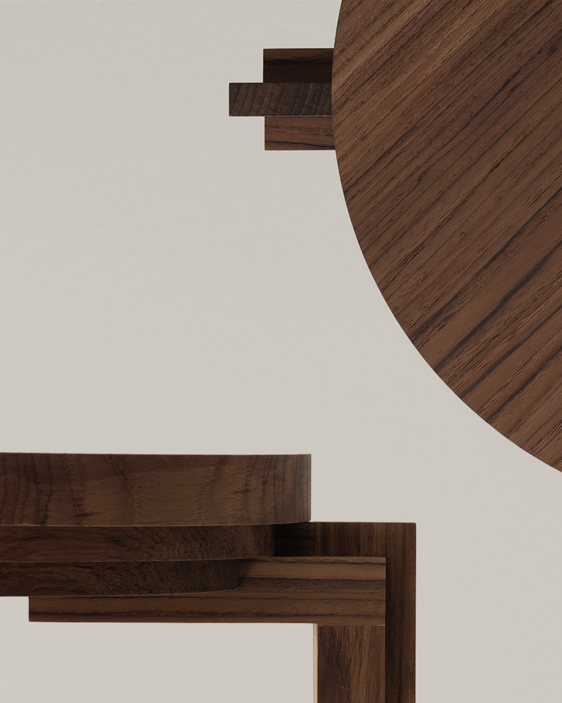 cornice: stackable wooden stool by nao iwamatsu acts as seat, side table, and sculpture - 6