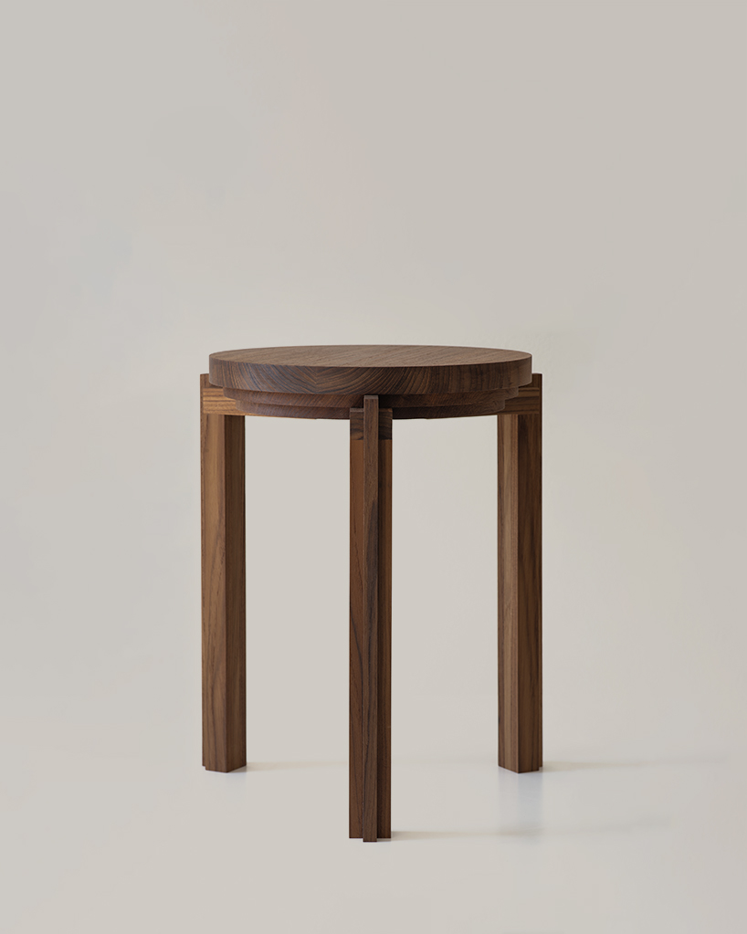 cornice: stackable wooden stool by nao iwamatsu