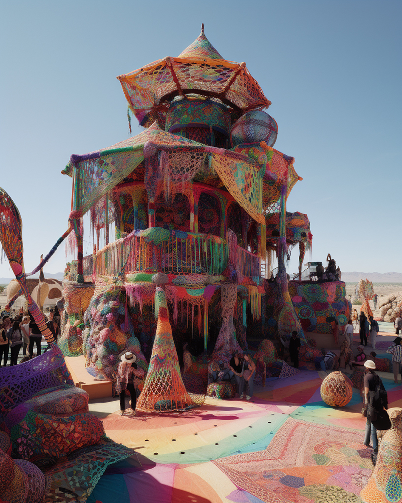 roger wilson imagines inflatable monuments and whimsical canopies enlivening coachella
