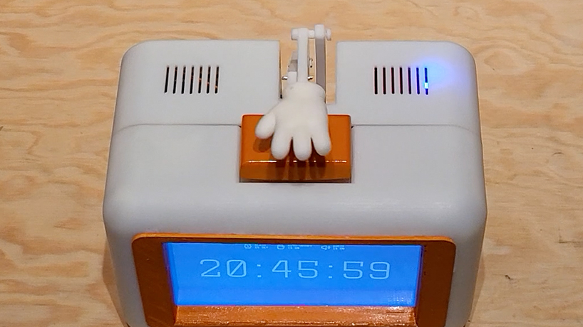 with a raspberry pi core, nico tangara's alarm clock snoozes itself, literally