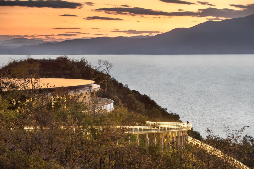 GAD's hospitality center echoes the contours of yuxi city's hillside and waves of fuxian lake