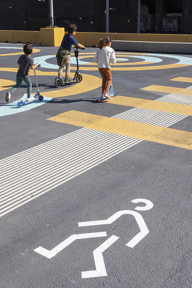 arauna studio's graphic intervention transforms streets of barcelona for more inclusive cityscape