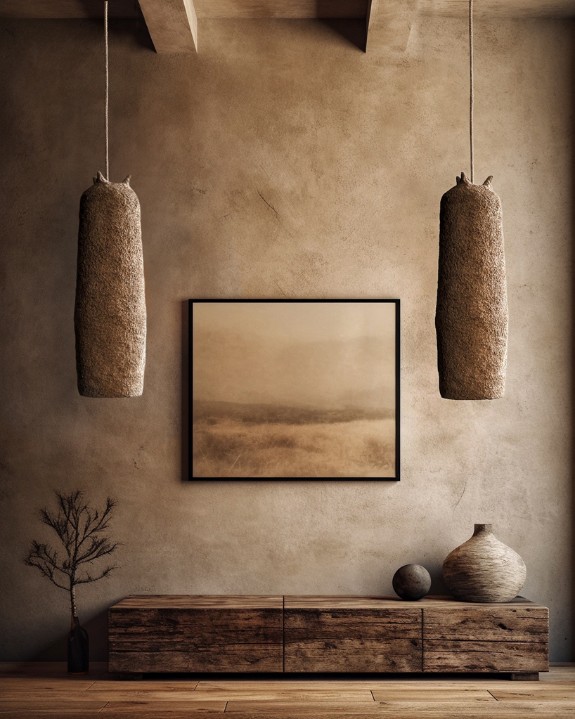 sustainable design and wabi sabi principles debut collection of organic pendant lamps