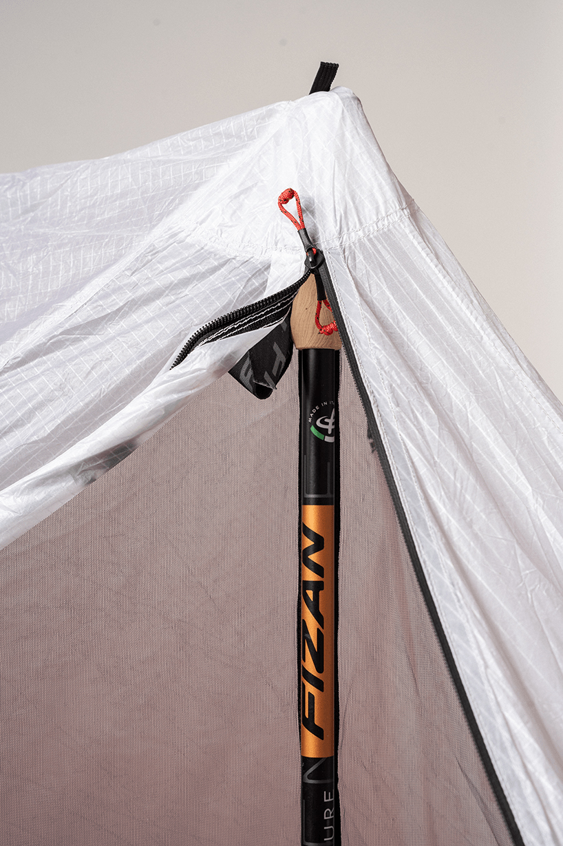 rafael amzallag's compact and ultra-lightweight tent folds into the size of a 1.5 liter bottle