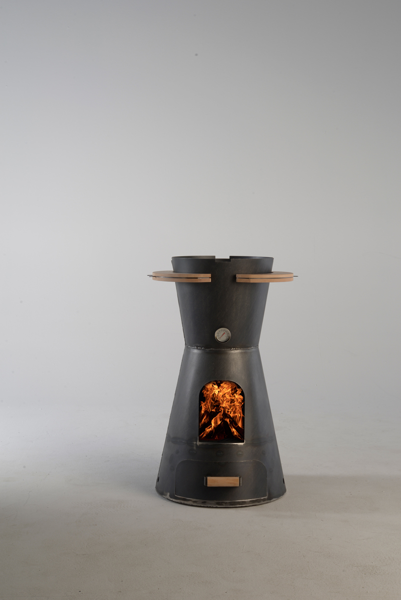 exuding rustic charm, loris dadda's 'zea' stove lets you prepare polenta taragna outdoors