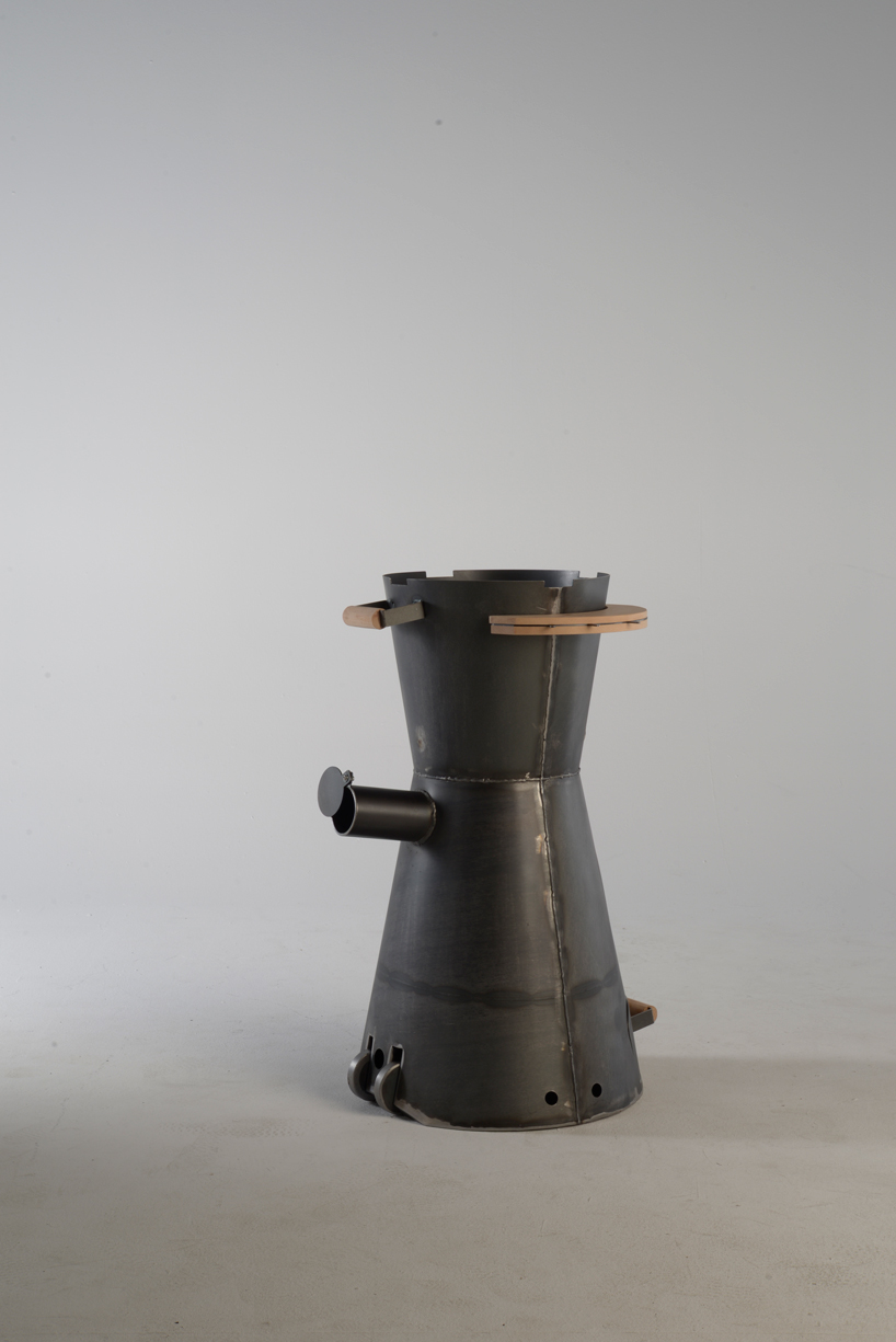exuding rustic charm, loris dadda's 'zea' stove lets you prepare polenta taragna outdoors