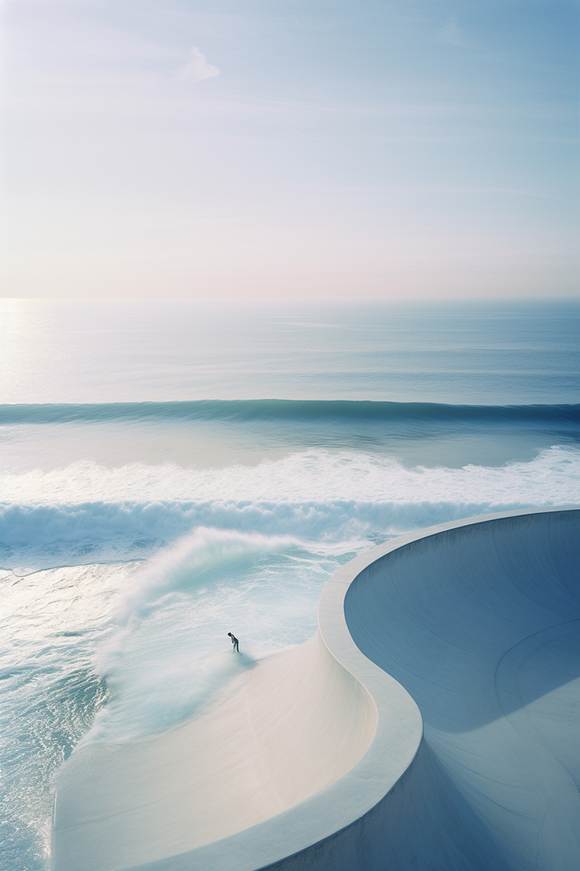 icarus.studio's midjourney-generated skatepark emerges from the expanses of the ocean