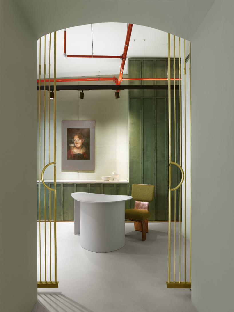 period furniture & suspended pharmacy cabinet mark beauty product showroom in prague - 1