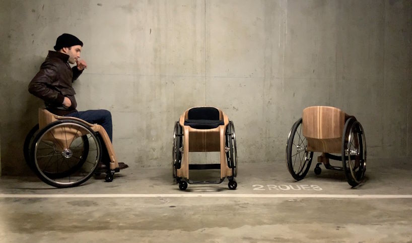 paul de livron crafts wooden wheelchair for the pope with burnt oak beams from notre-dame