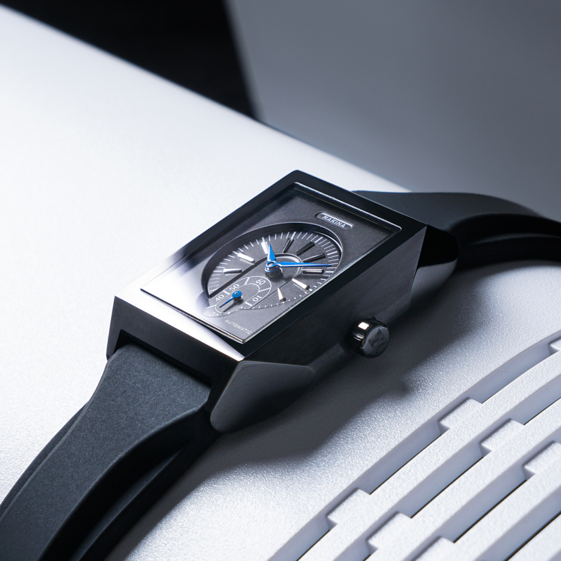makina crafts an angular, contemporary interpretation of three-handed art deco watches