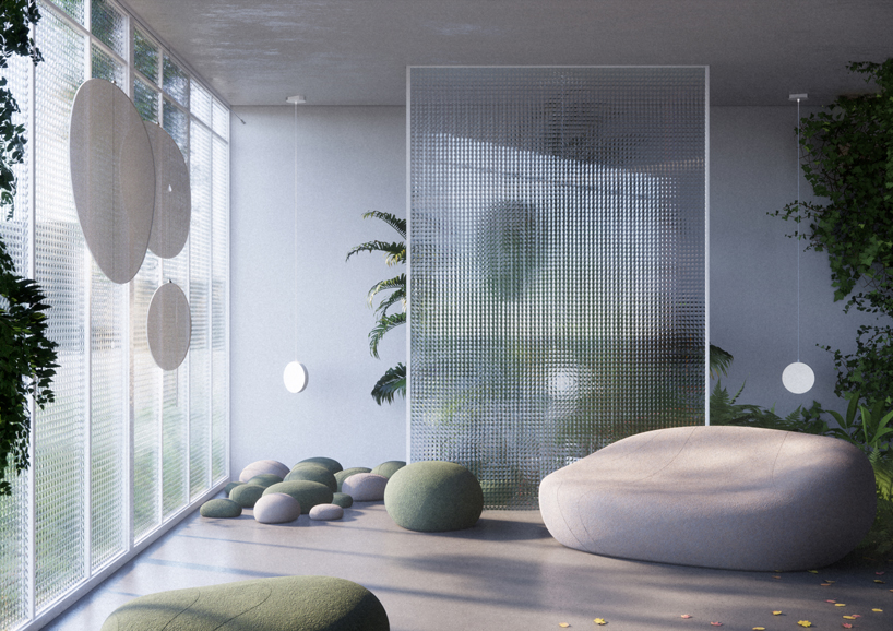 smarin's livingstones pebble systems serve as both public seating and abstract installations