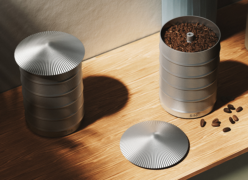alexander shayle’s coffee grinders emulate agricultural grain silos structures