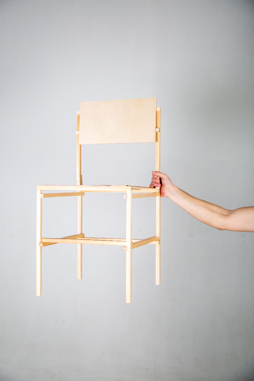 vicente carmona montedonico's densified wood chair weighs a mere 2.3 kilograms
