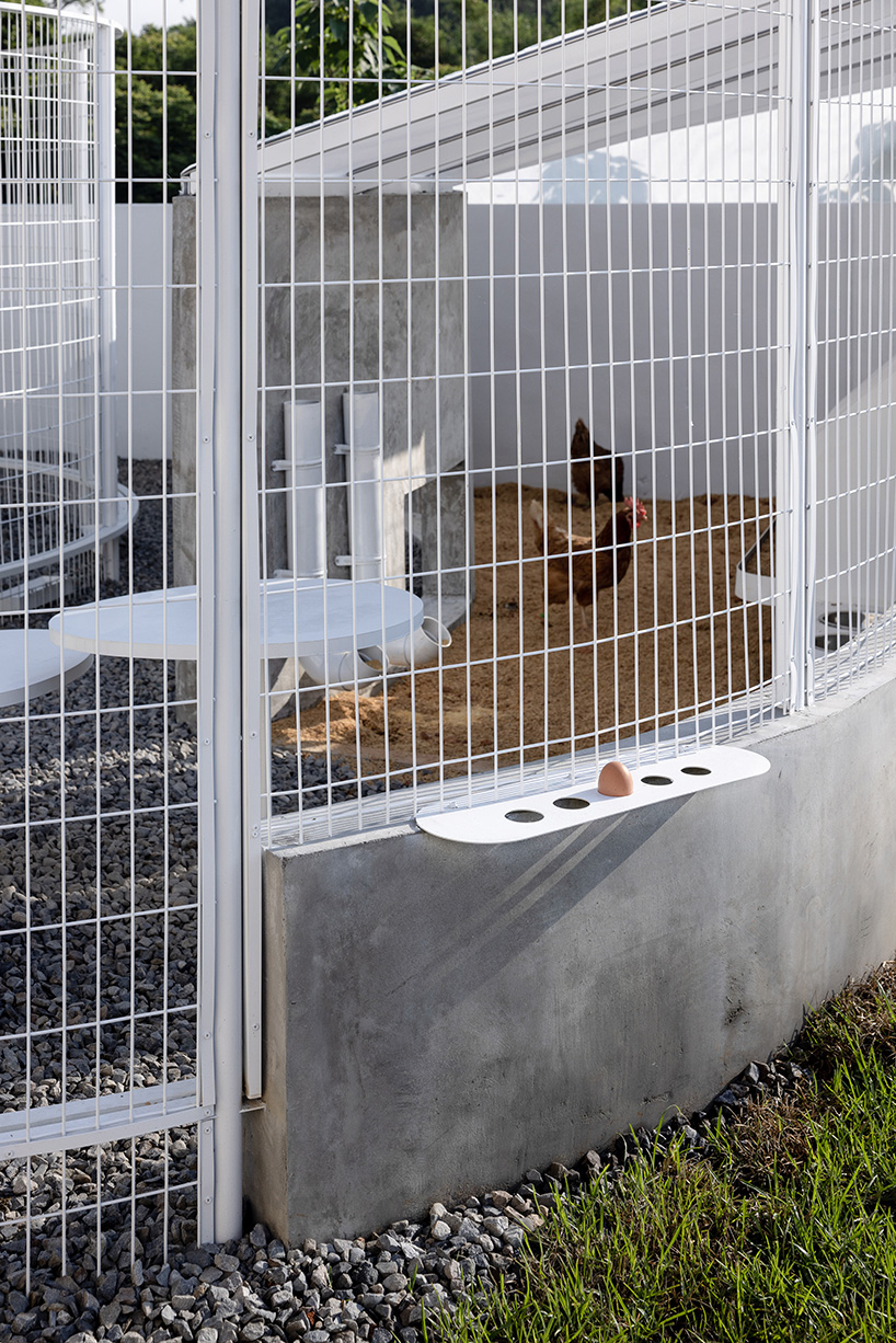 curved white fence creates an agricultural education field in taiwan