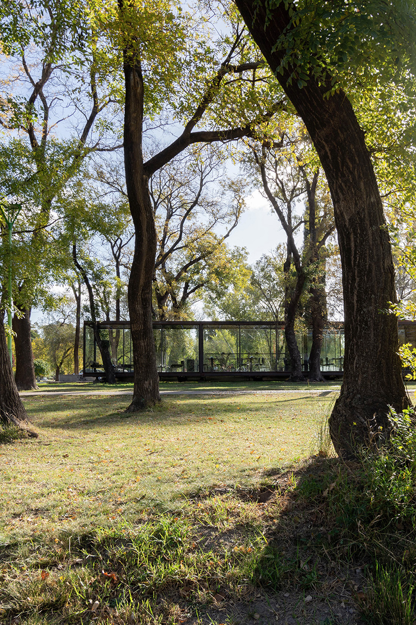 lightweight metal frames glazed gastronomic pavilion in parque de mayo in argentina - 2