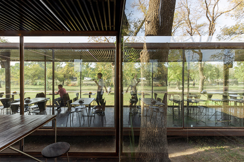 lightweight metal frames glazed gastronomic pavilion in parque de mayo in argentina - 3