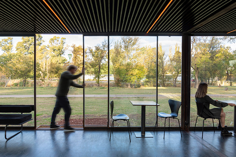 lightweight metal frames glazed gastronomic pavilion in parque de mayo in argentina - 4