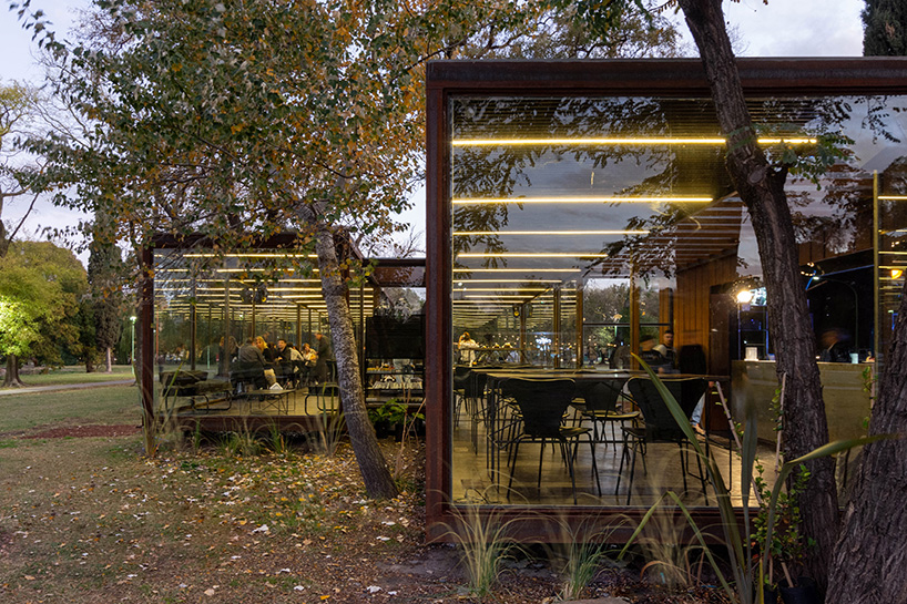 lightweight metal frames glazed gastronomic pavilion in parque de mayo in argentina - 6