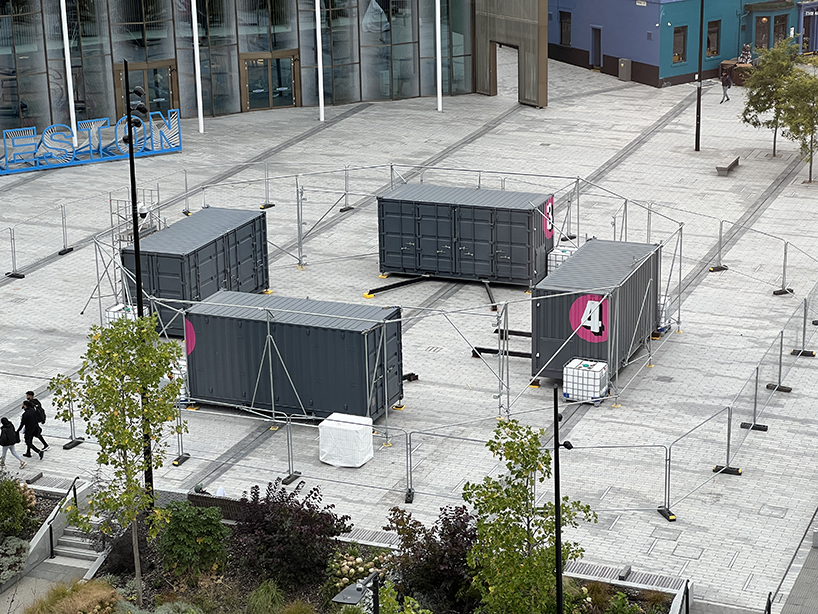 mobile event tent serves as adaptable arts center to foster community access across england