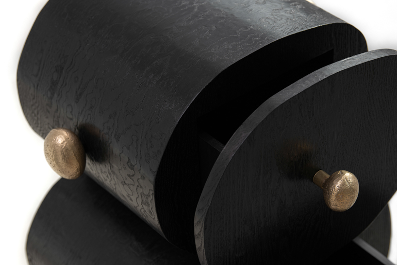 irregularly stacked volumes capture the korean tradition of wish-making in jaewoo ahn's wooden cabinet