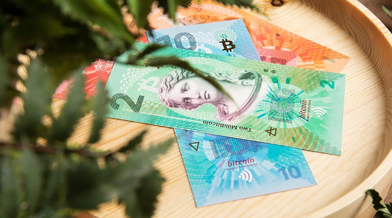 vibrant bitcoin banknotes by tom badley transport cryptocurrency into the physical realm