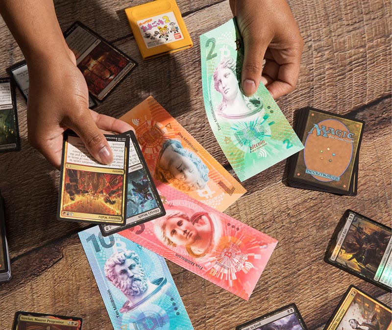 vibrant bitcoin banknotes by tom badley transport cryptocurrency into the physical realm