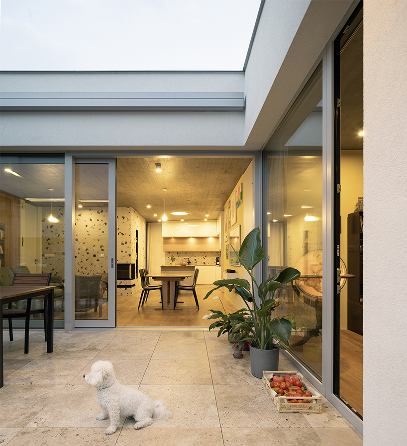 AOSI pierces residence's volume with green atriums in the czech republic - 3