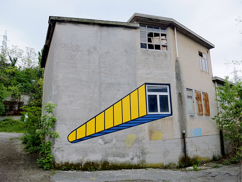 fontface's geometric explorations of minimalism take over walls, canvases, and posters